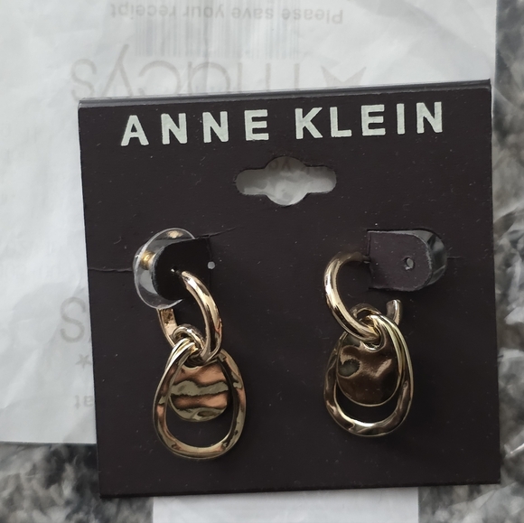 Anne Klein Jewelry - Anne Klein Gold and Black Hoop Earrings